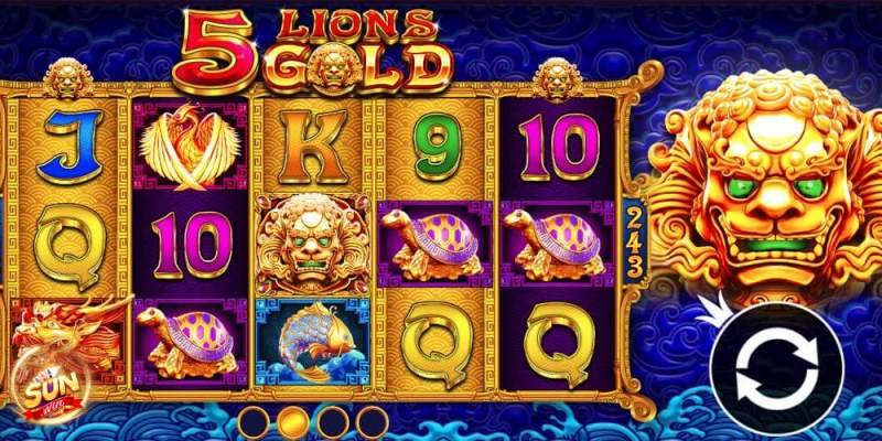 5 Lions Gold là siêu phẩm có tỷ lệ ăn thưởng cao ngất ngưỡng tại Ae888